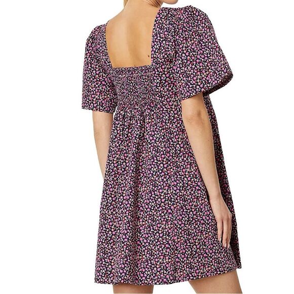 Draper James Mini Dress Floral Puff Sleeves & Pockets Size Small - Picture 2 of 12
